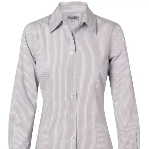 Picture of Winning Spirit, Ladies Ticking Stripe 3/4 Sleeve Shirt